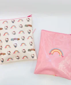 Weactive Inc Wallets & Pouches Hello Kitty Retro Rainbow Flat Pouch AST