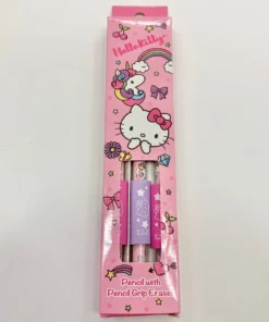 Weactive RAINBOW UNICORN HELLO KITTY PENCIL W/GRIP ERASER